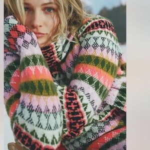 Anthropologie NWT Maeve Carol Striped Turtleneck Sweater Size M.